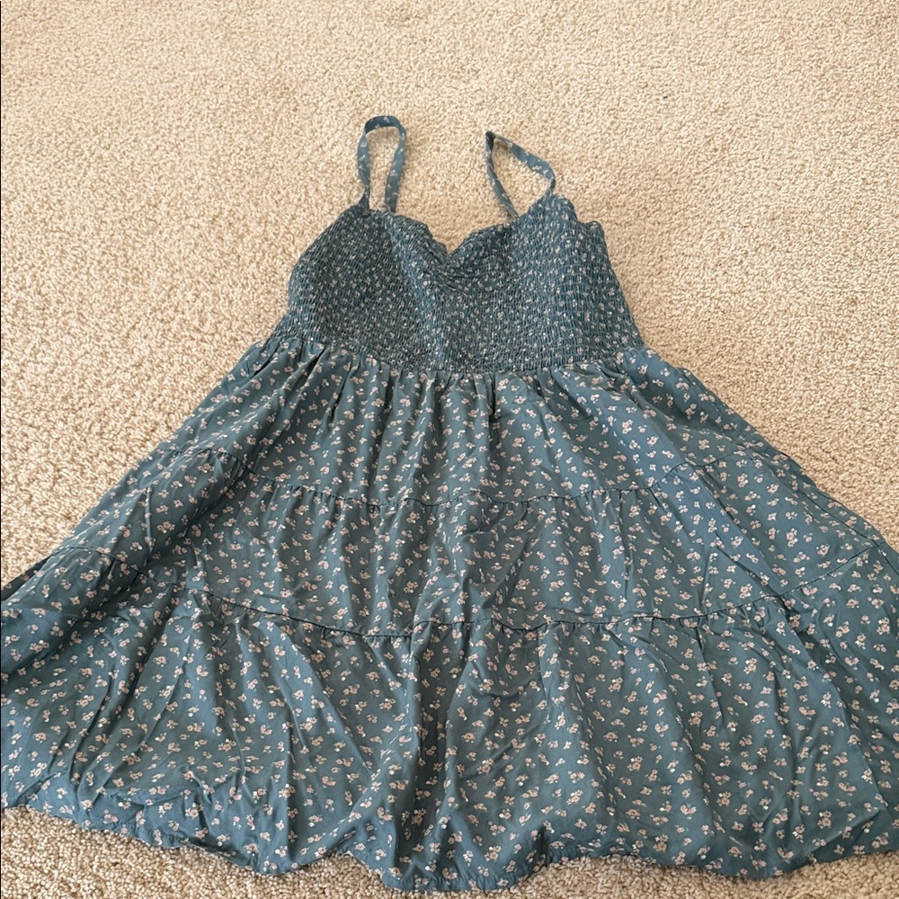Madewell green Floral Sundress